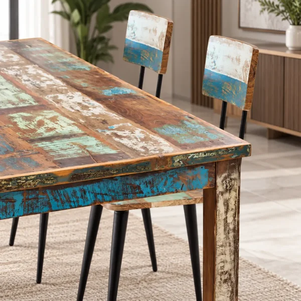 The Attic Oneworld Six Seater Dining Set In Multicolor