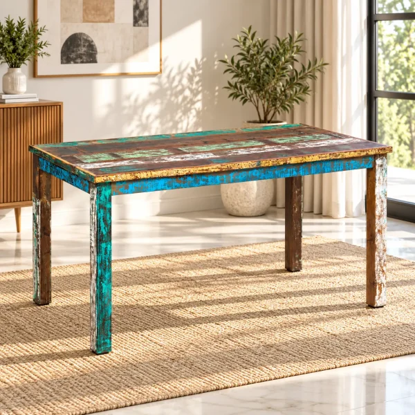 The Attic Oneworld Six Seater Dining Set In Multicolor