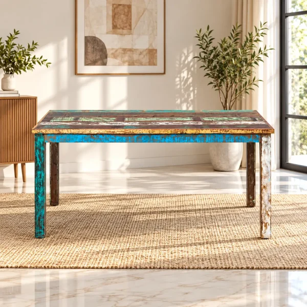 The Attic Oneworld Six Seater Dining Set In Multicolor