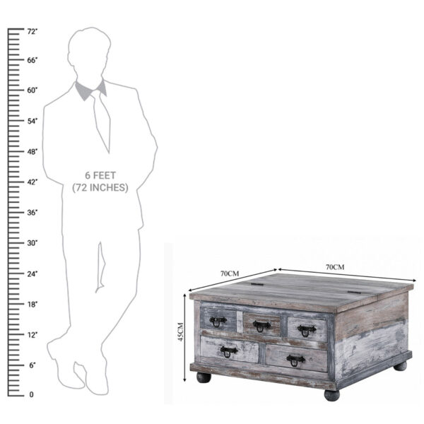 The Attic Barmer Coffee Table In Grey Finish