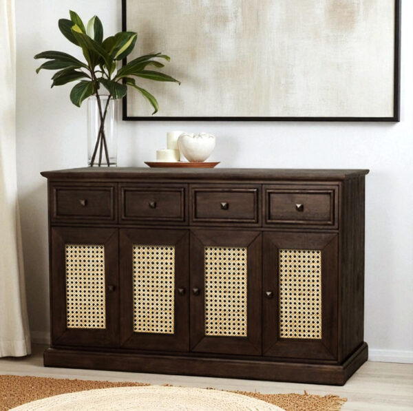 The Attic Francisco Sideboard Cane | Walnut Matte Finish