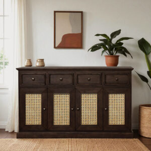The Attic Francisco Sideboard Cane | Walnut Matte Finish