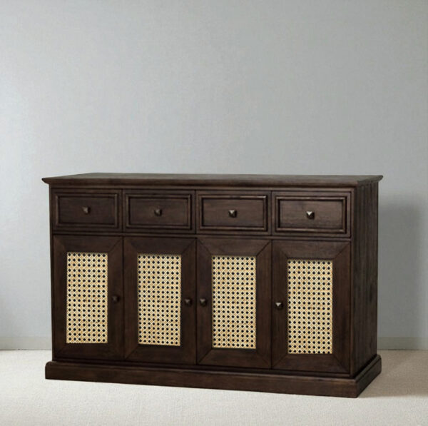 The Attic Francisco Sideboard Cane | Walnut Matte Finish