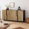 The Attic Georgia Sideboard Large Black + Natural Matte Finish