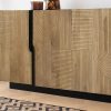 The Attic Georgia Sideboard Large Black + Natural Matte Finish