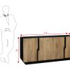 The Attic Georgia Sideboard Large Black + Natural Matte Finish