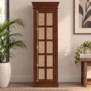 The Attic Oregon Bookshelf Small | Honey Matte Cane Finish