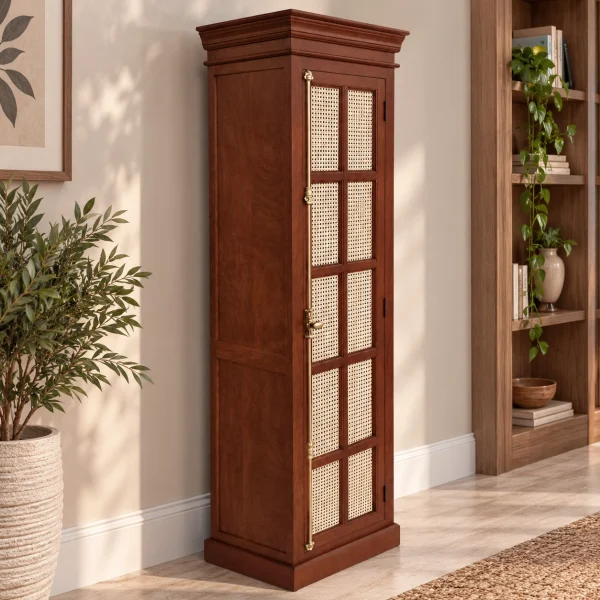 KL-2282HC (2) The Attic Oregon Bookshelf Small | Honey Matte Cane Finish