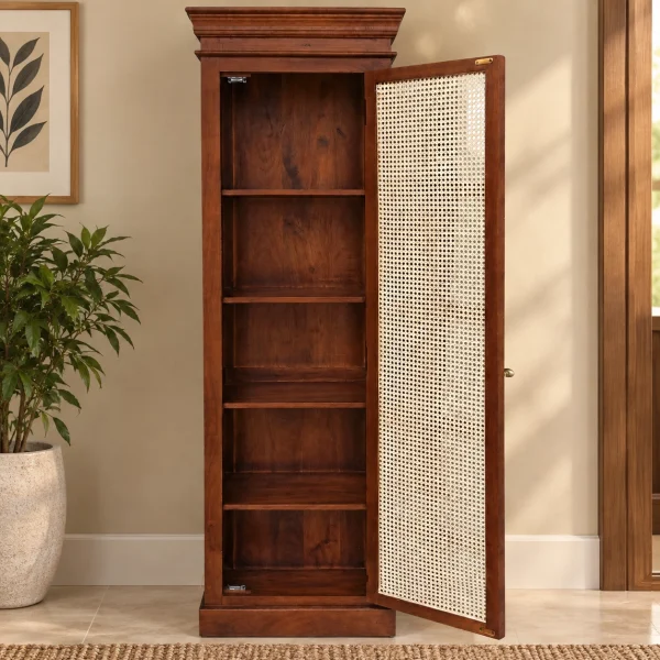KL-2282HC (3) The Attic Oregon Bookshelf Small | Honey Matte Cane Finish