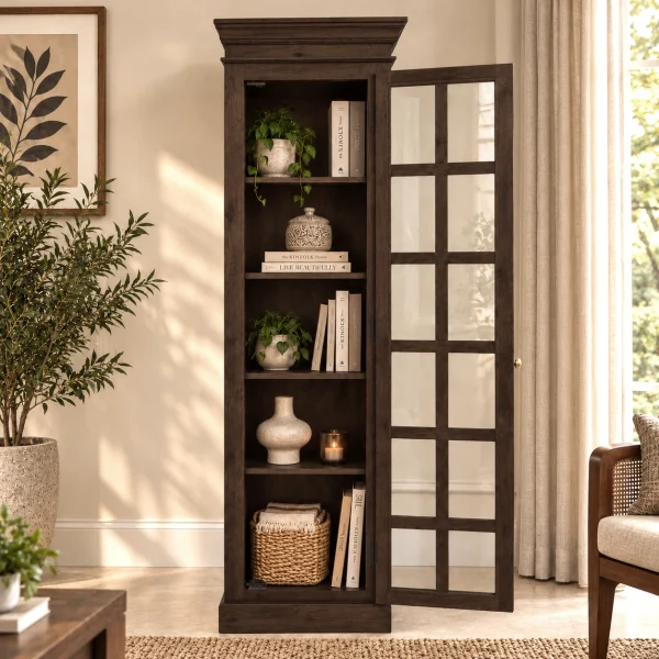 KL-2282W (3) The Attic Oregon Bookshelf Small | Walnut Matte Finish