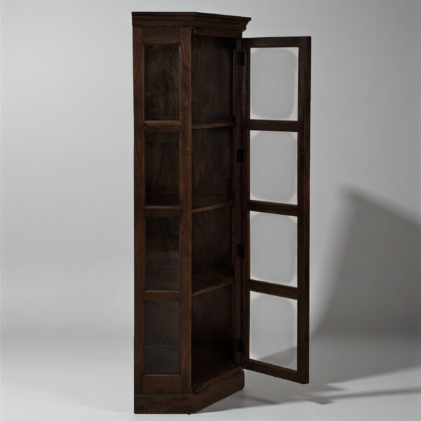 The Attic Ines Multipurpose Cabinet - Solid Mango Wood Bookshelf and Kitchen Cabinet with Walnut Matte Finish