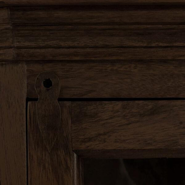 The Attic Ines Multipurpose Cabinet - Solid Mango Wood Bookshelf and Kitchen Cabinet with Walnut Matte Finish