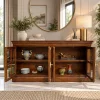 KL-2283H (2) The Attic Oregon Sideboard | Honey Finish With Glass