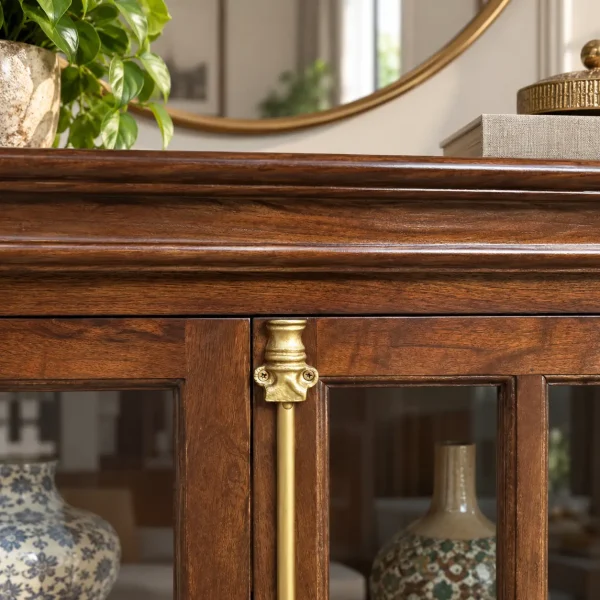 KL-2283H (5) The Attic Oregon Sideboard | Honey Finish With Glass