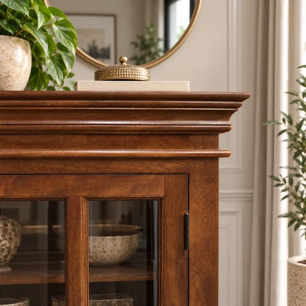 KL-2283H (6) The Attic Oregon Sideboard | Honey Finish With Glass