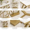 KL-2204G (4) The Attic Girda Console Table for Living Room, Marble + Iron, White + Gold Matt Finish