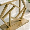 KL-2204G (6) The Attic Girda Console Table for Living Room, Marble + Iron, White + Gold Matt Finish