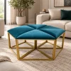 The Attic Coaster Coffee Table with 6 stools, Honey Matte Finish