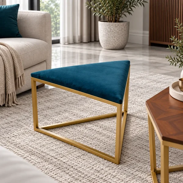 The Attic Coaster Coffee Table with 6 stools, Honey Matte Finish