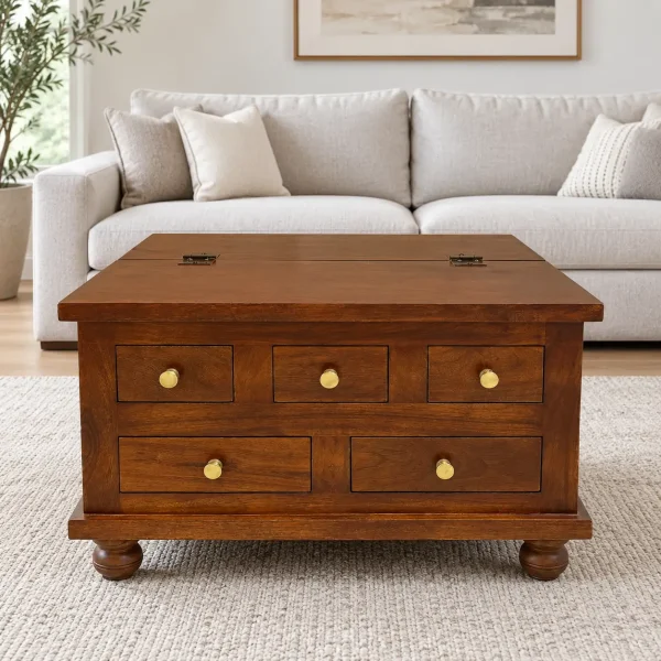 The Attic Square Coffee Table: Honey