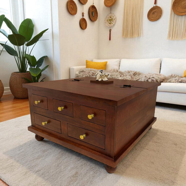 The Attic Square Coffee Table: Honey