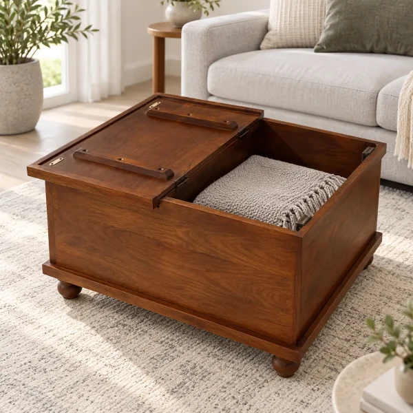 The Attic Square Coffee Table: Honey