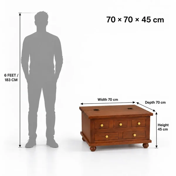 The Attic Square Coffee Table: Honey