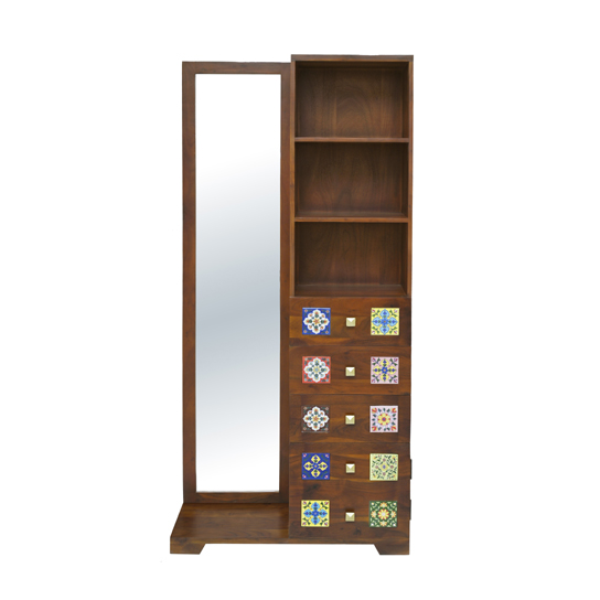 The Attic Lewiston Dressing Table For Bedroom|Solid Wood|Honey Matt Finish