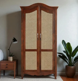The Attic Catania Kitchen Cabinet|Honey Matte Finish Cane