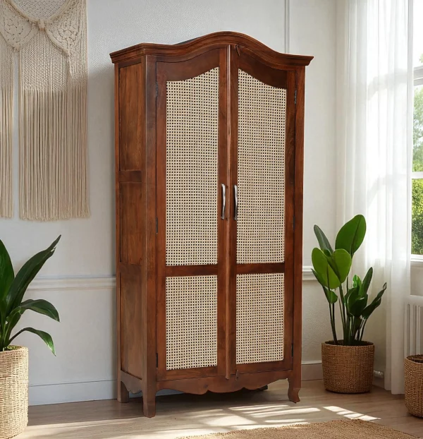 KL-118HC (2) The Attic Catania Kitchen Cabinet|Honey Matte Finish Cane