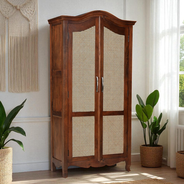 The Attic Catania Kitchen Cabinet|Honey Matte Finish Cane