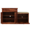 The Attic Lewiston Shoerack|Shoe Storage Cabinet for Home|Shoe Rack with Seat & Door|Shoe Organizer|Shoe Rack for Home|Honey Matte Finish