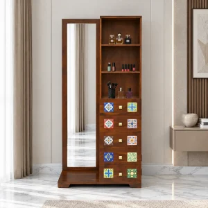 KL-2278H (1) The Attic Lewiston Dressing Table For Bedroom|Honey Matt Finish