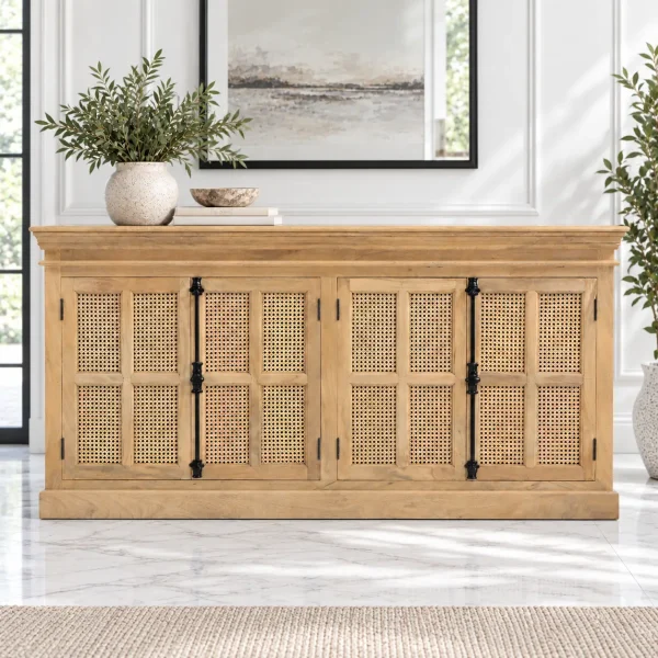 KL-2283C (2) The Attic Oregon Sideboard with Cane|Natural Matte Finish