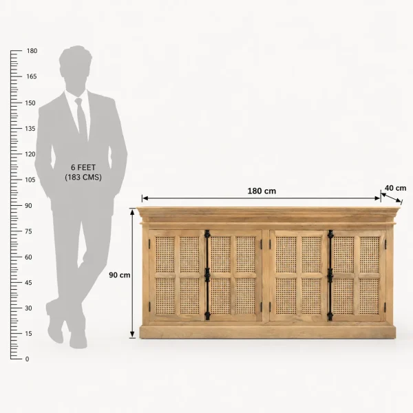 KL-2283C (7) The Attic Oregon Sideboard with Cane|Natural Matte Finish