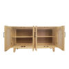 The Attic Roman Sideboard Natural|Multipurpose Cabinet for Kitchen and Living Room Storage|Classy Sideboard|Solid Mango Wood|Natural Matte Finish