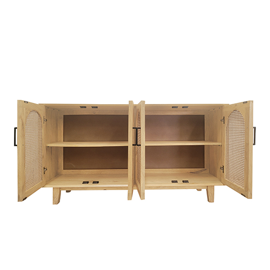 The Attic Roman Sideboard Natural|Multipurpose Cabinet for Kitchen and Living Room Storage|Classy Sideboard|Solid Mango Wood|Natural Matte Finish
