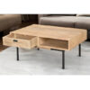The Attic Indiana Coffee Table|Coffee Table for Living Room|Solid Wood Centre Table with Ceramic Top|Natural Finish