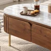 KL-2327 (4) The Attic Carlston Coffee Table With Ceramic Top|Tobacco Brown Finish