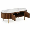 KL-2327 (6) The Attic Carlston Coffee Table With Ceramic Top|Tobacco Brown Finish