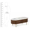 KL-2327 (9) The Attic Carlston Coffee Table With Ceramic Top|Tobacco Brown Finish