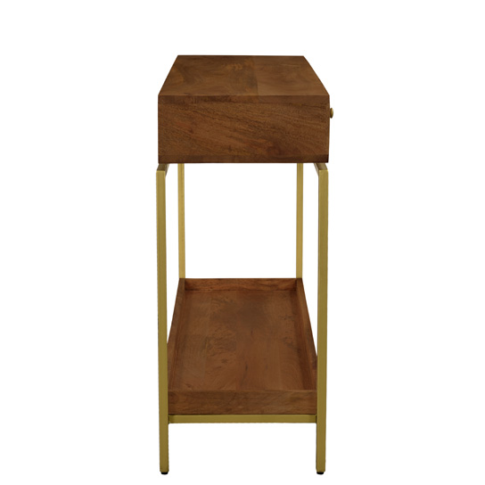 The Attic York Console Table|Console Table for Living Room Foyer|Solid Wood and Metal Classy Console table|Honey Matte Finish
