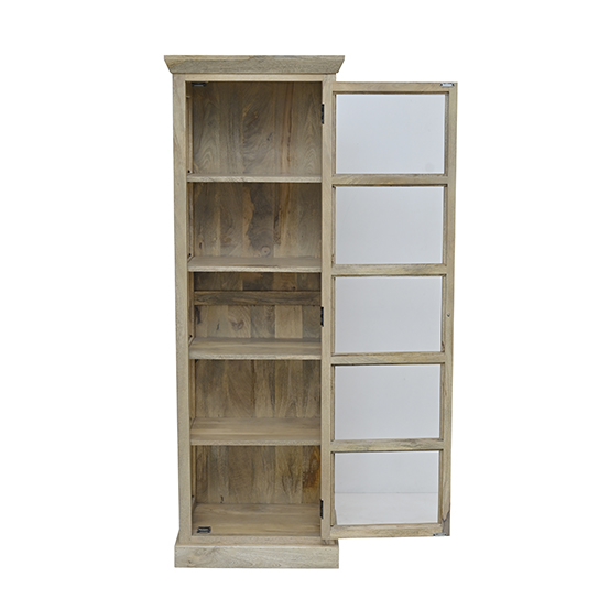 The Attic Indiana Kitchen Cabinet Natural|Multipurpose Cabinet For Bedroom Living room study bar|Solid Wood Bookshelf/Kitchen Cabinet|Solid Mango Wood|Natural Matte Finish