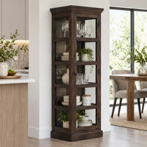 The Attic Indiana Kitchen Cabinet Walnut|Walnut Matte Finish