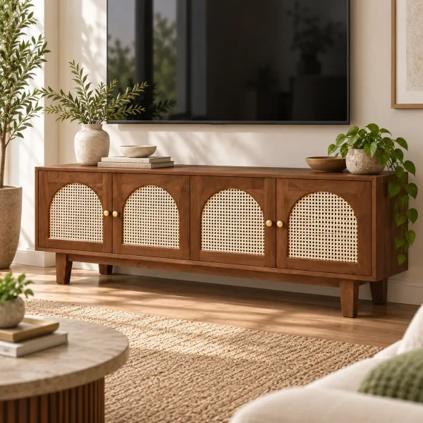 KL-2344H (3) The Attic Roman TV Cabinet Honey|Honey Matte Finish