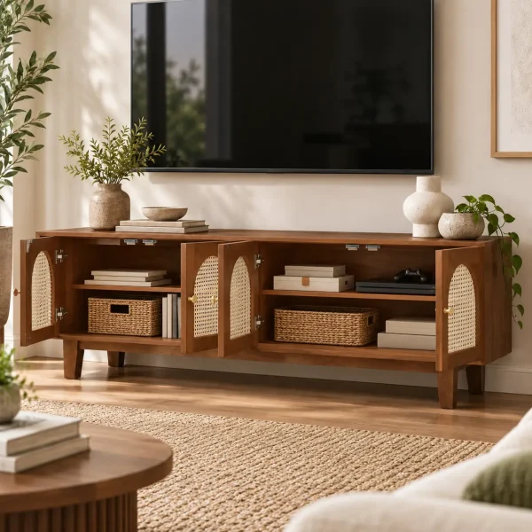 KL-2344H (5) The Attic Roman TV Cabinet Honey|Honey Matte Finish