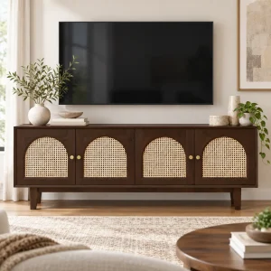 The Attic Roman TV Cabinet Walnut|Walnut Matte Finish