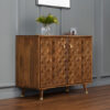 The Attic Diamond Medium Sideboard Honey|Multipurpose Cabinet for Kitchen and Living Room Storage|Classy Sideboard|Solid Mango Wood|Honey Matte Finish