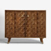 The Attic Diamond Medium Sideboard Honey|Multipurpose Cabinet for Kitchen and Living Room Storage|Classy Sideboard|Solid Mango Wood|Honey Matte Finish