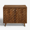 The Attic Diamond Medium Sideboard Honey|Multipurpose Cabinet for Kitchen and Living Room Storage|Classy Sideboard|Solid Mango Wood|Honey Matte Finish